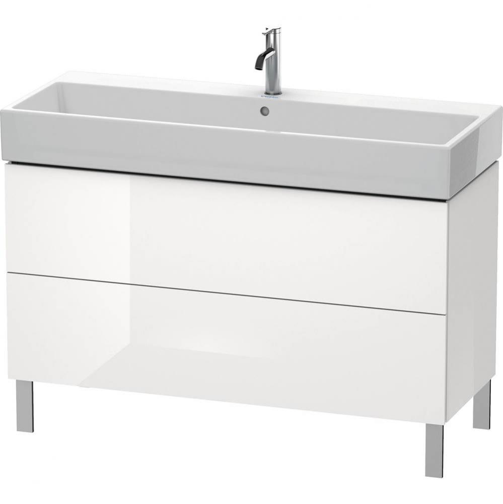 L-Cube Two Drawer Floorstanding Vanity Unit White