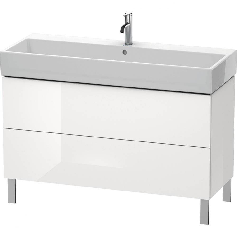 L-Cube Two Drawer Floorstanding Vanity Unit White