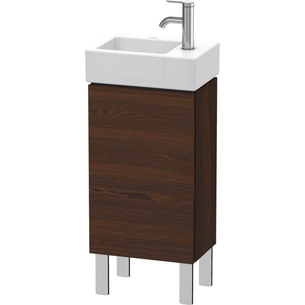 L-Cube One Door Floorstanding Vanity Unit Walnut Brushed