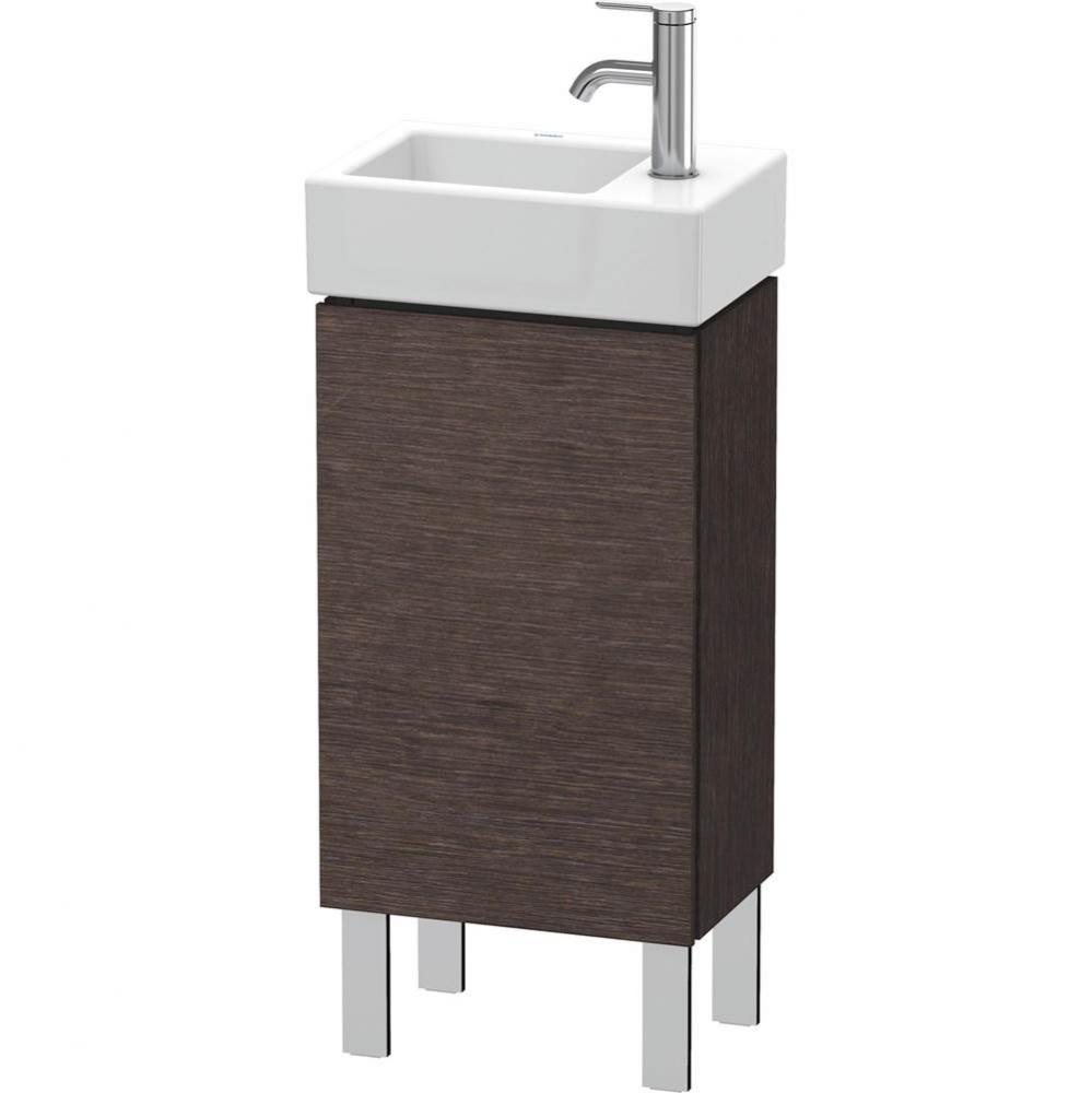 L-Cube One Door Floorstanding Vanity Unit Dark Brushed Oak