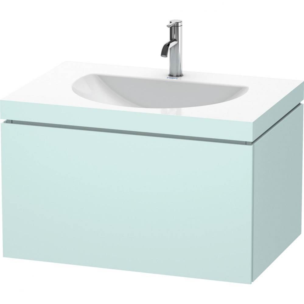 Duravit L-Cube C-Bonded Wall-Mounted Vanity  Light Blue Matte