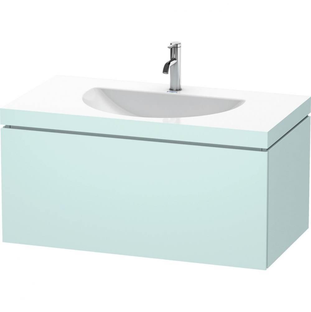 Duravit L-Cube C-Bonded Wall-Mounted Vanity  Light Blue Matte