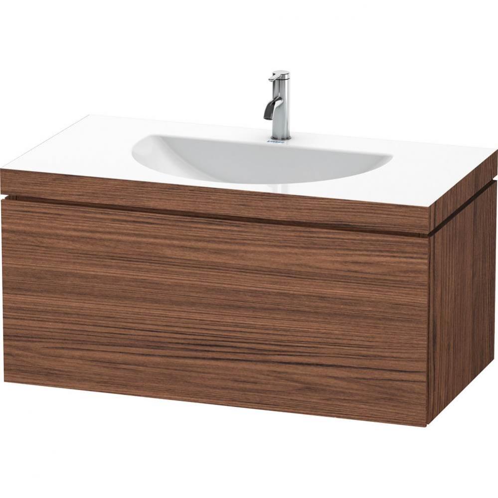 Duravit L-Cube C-Bonded Wall-Mounted Vanity  Dark Walnut