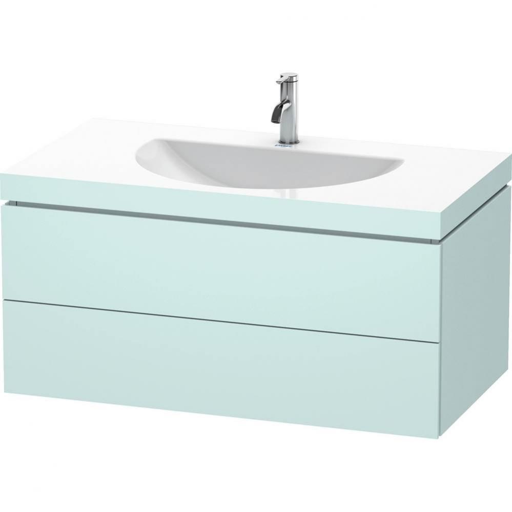 Duravit L-Cube C-Bonded Wall-Mounted Vanity  Light Blue Matte