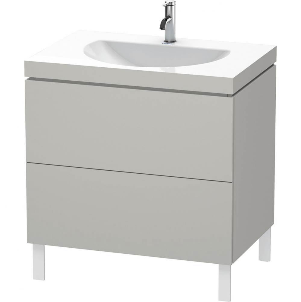 Duravit L-Cube C-Bonded Floorstanding Vanity  Concrete Gray Matte