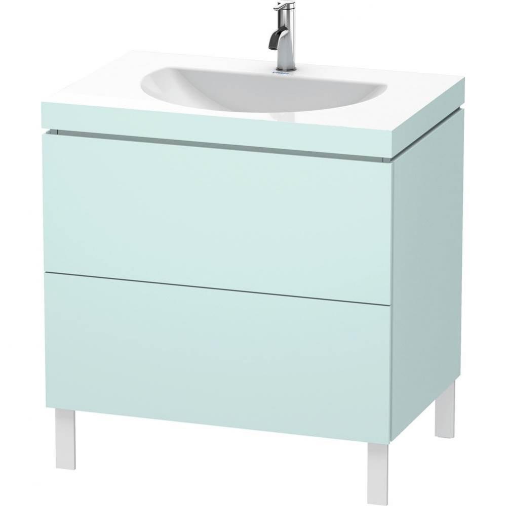 Duravit L-Cube C-Bonded Floorstanding Vanity  Light Blue Matte