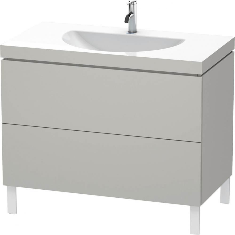 Duravit L-Cube C-Bonded Floorstanding Vanity  Concrete Gray Matte