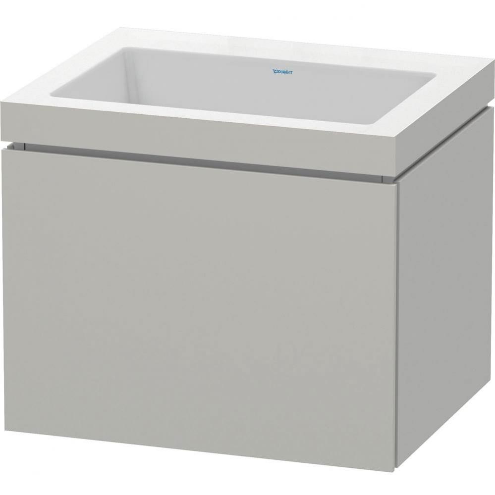 L-Cube One Drawer C-Bonded Wall-Mount Vanity Kit White