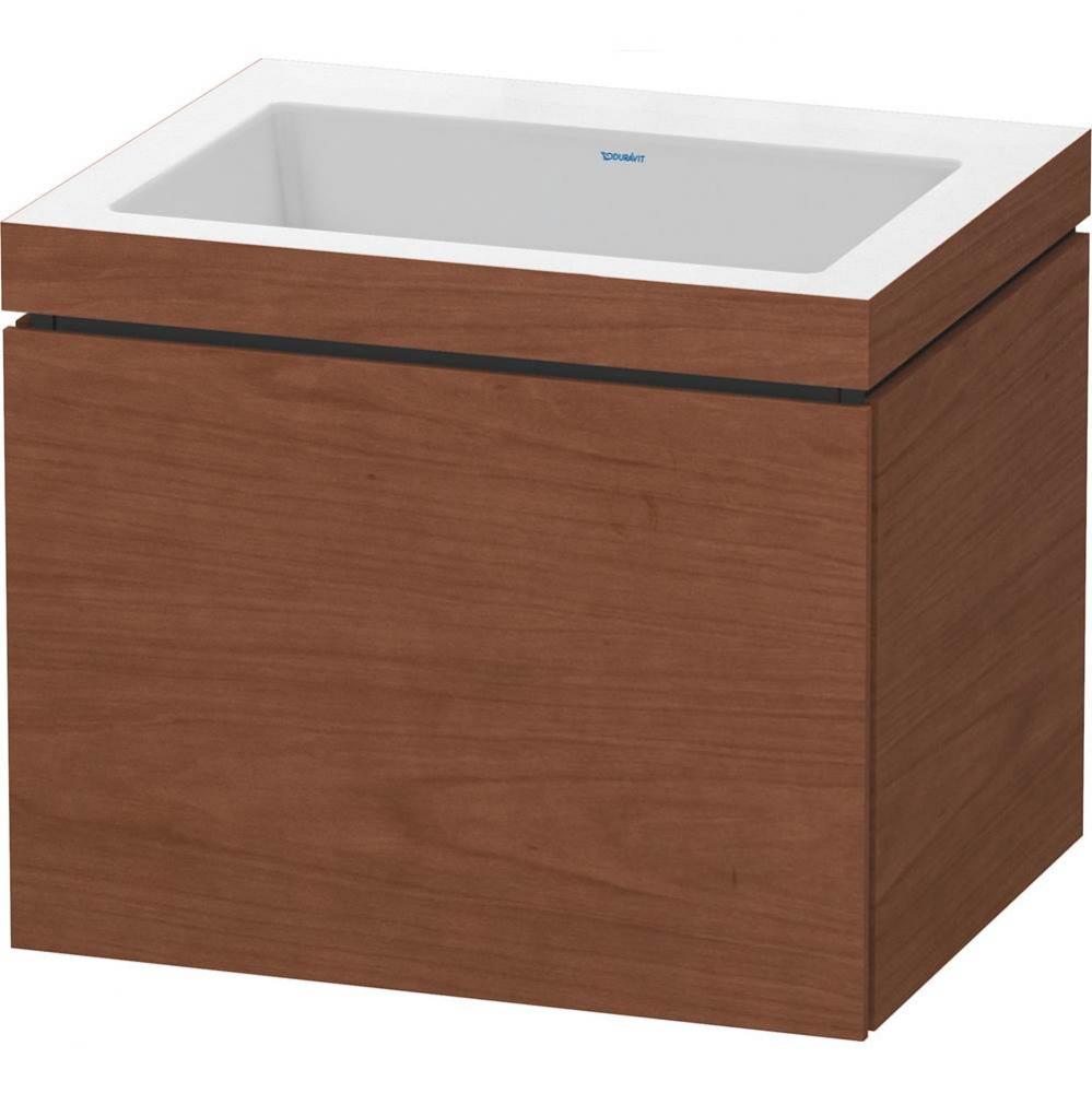 L-Cube One Drawer C-Bonded Wall-Mount Vanity Kit American Walnut