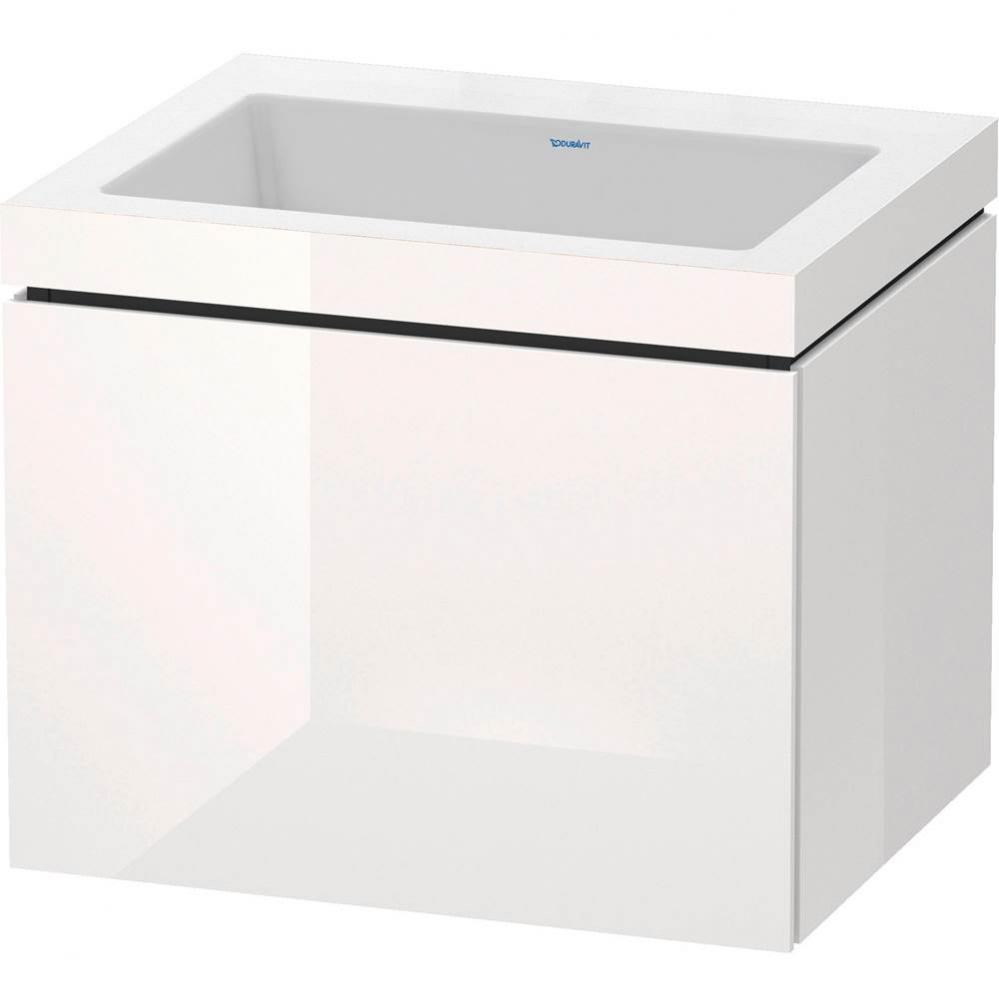 L-Cube One Drawer C-Bonded Wall-Mount Vanity Kit White