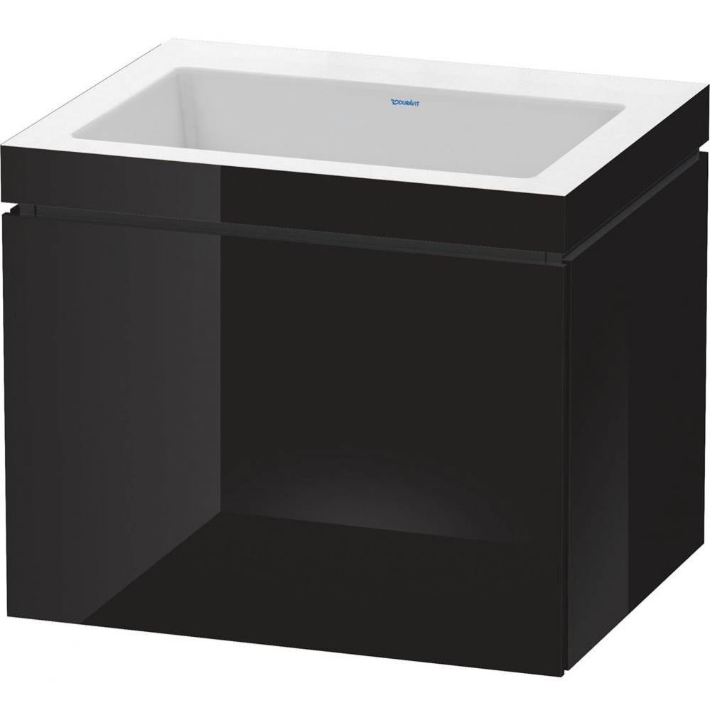 L-Cube One Drawer C-Bonded Wall-Mount Vanity Kit Black