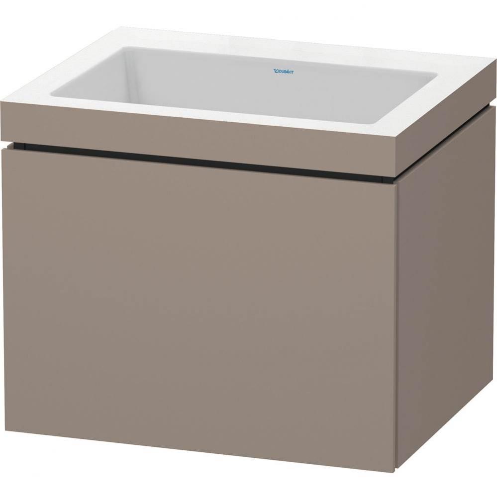 L-Cube One Drawer C-Bonded Wall-Mount Vanity Kit Basalt