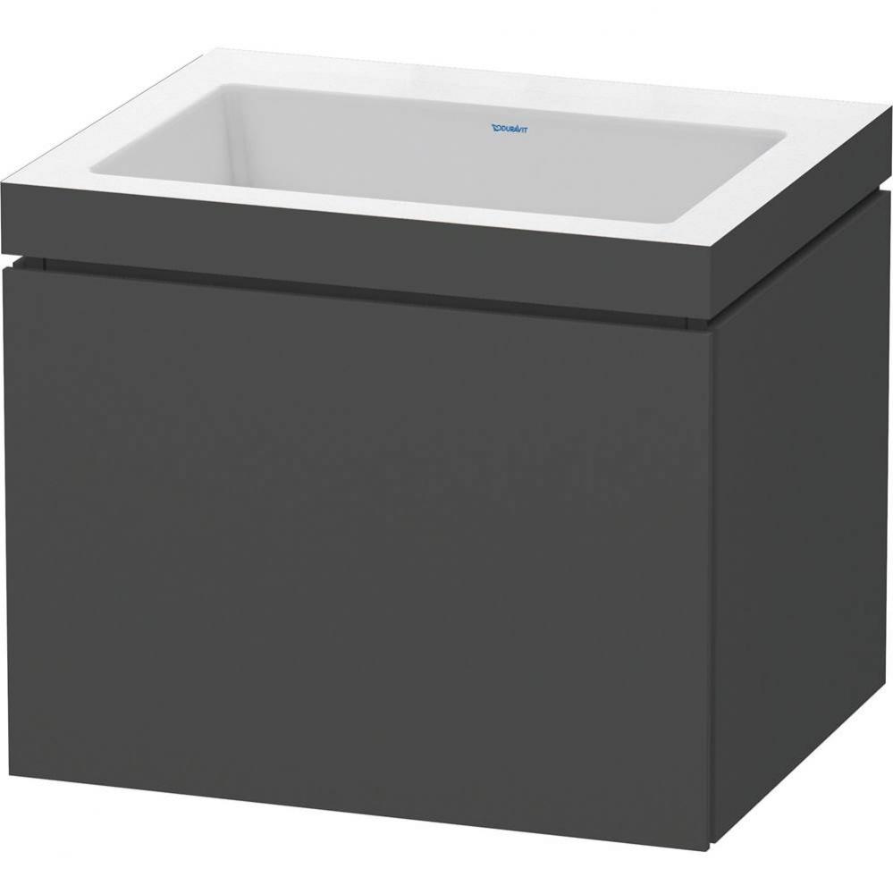 L-Cube One Drawer C-Bonded Wall-Mount Vanity Kit Graphite