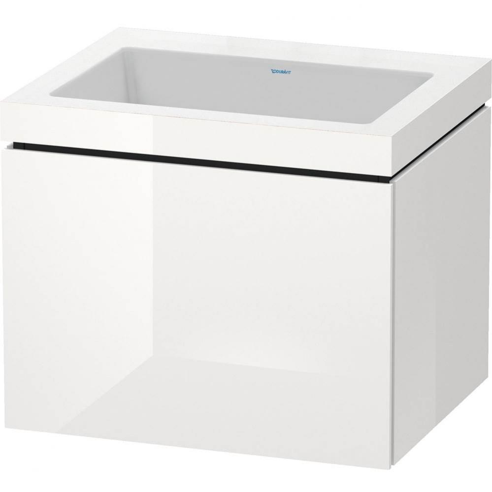 L-Cube One Drawer C-Bonded Wall-Mount Vanity Kit White