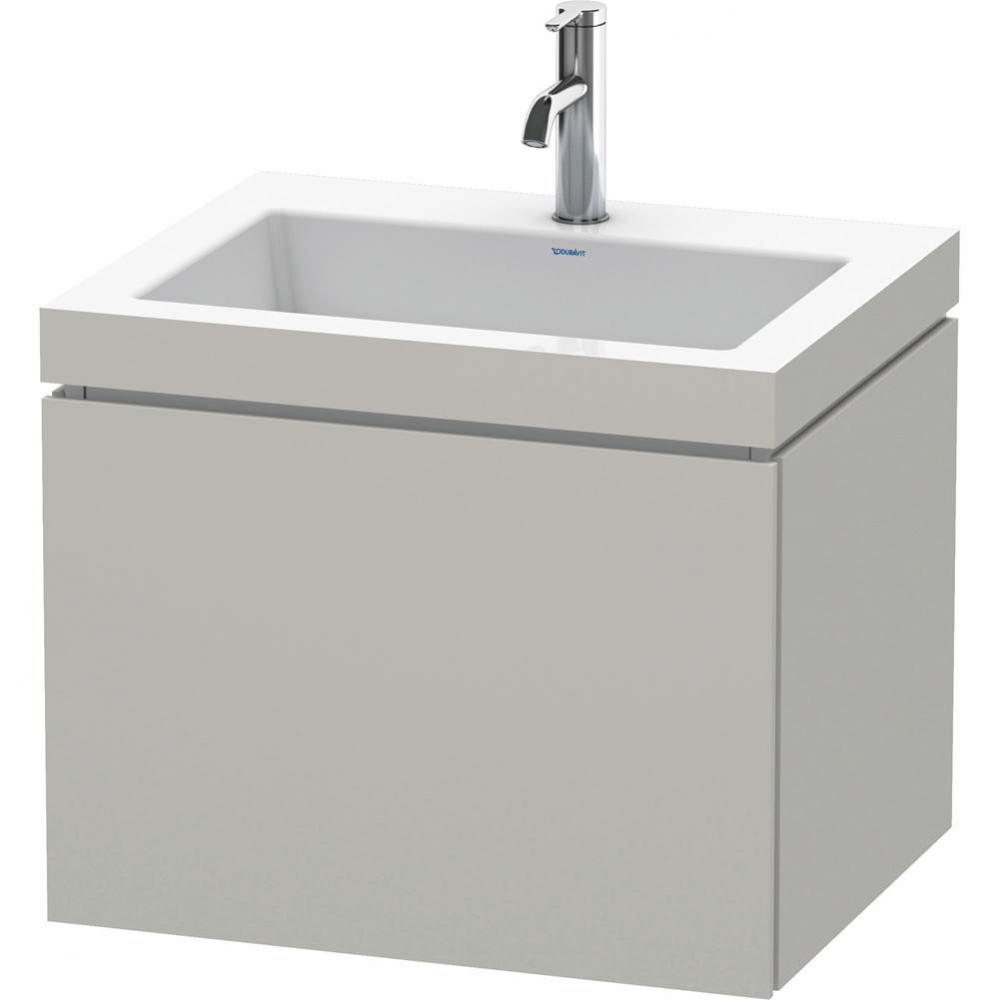 L-Cube One Drawer C-Bonded Wall-Mount Vanity Kit White