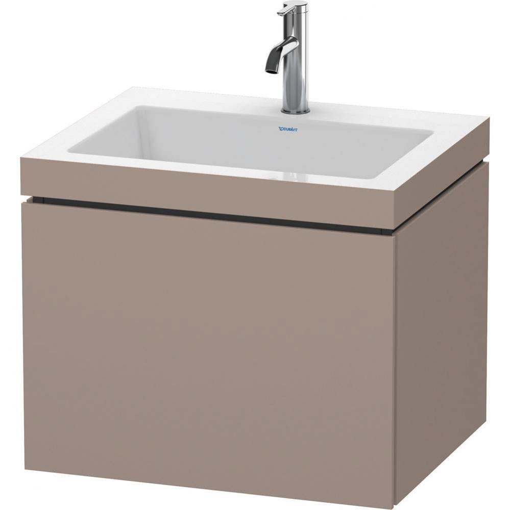 L-Cube One Drawer C-Bonded Wall-Mount Vanity Kit Basalt