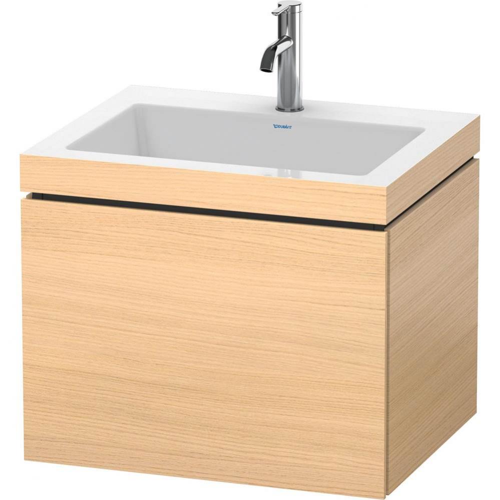 L-Cube One Drawer C-Bonded Wall-Mount Vanity Kit Mediterranean Oak