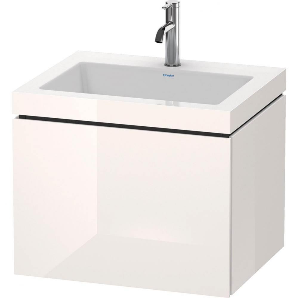 L-Cube One Drawer C-Bonded Wall-Mount Vanity Kit White