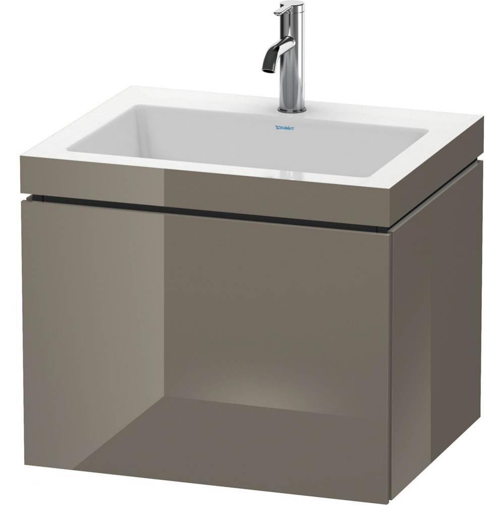 Duravit L-Cube One Drawer C-Bonded Wall-Mount Vanity Kit Flannel Gray