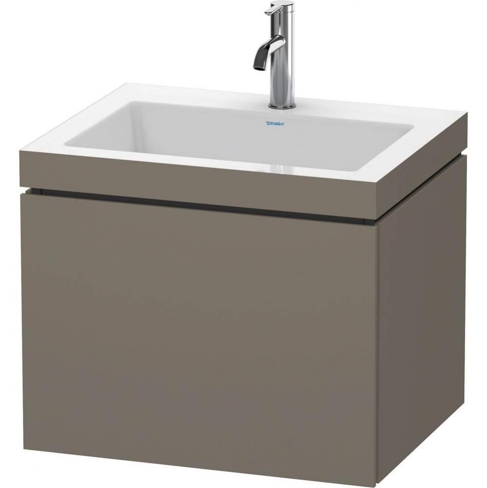 Duravit L-Cube One Drawer C-Bonded Wall-Mount Vanity Kit Flannel Gray