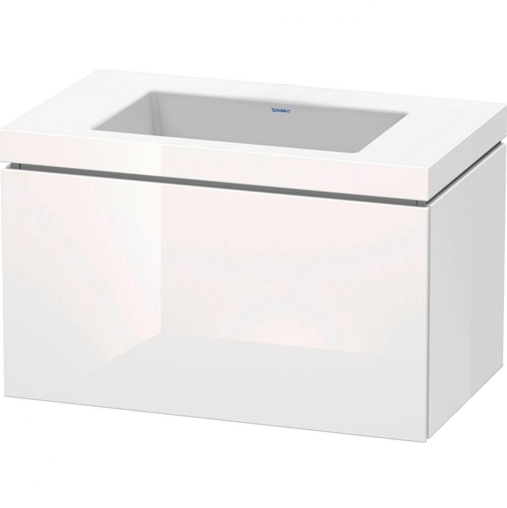 L-Cube One Drawer C-Bonded Wall-Mount Vanity Kit White