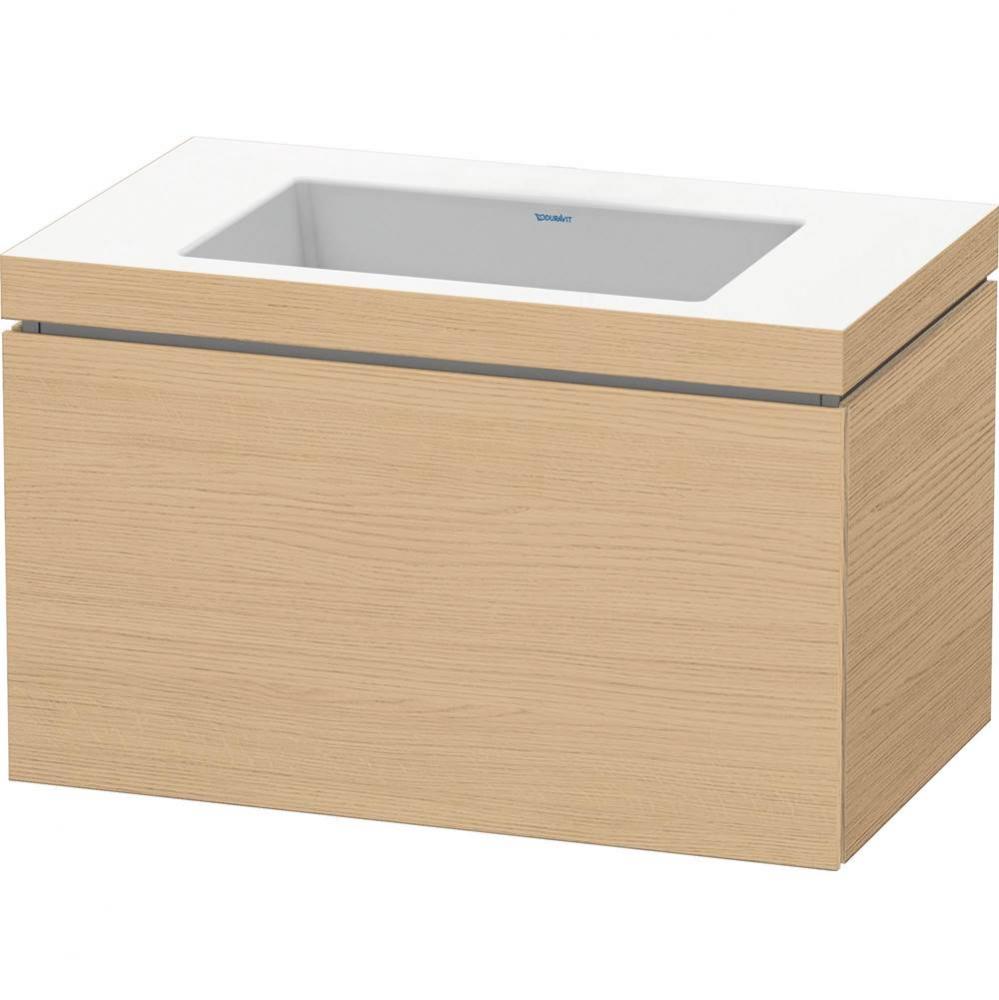 L-Cube One Drawer C-Bonded Wall-Mount Vanity Kit Natural Oak