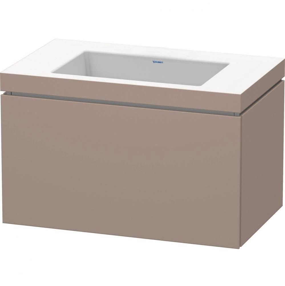 L-Cube One Drawer C-Bonded Wall-Mount Vanity Kit Basalt