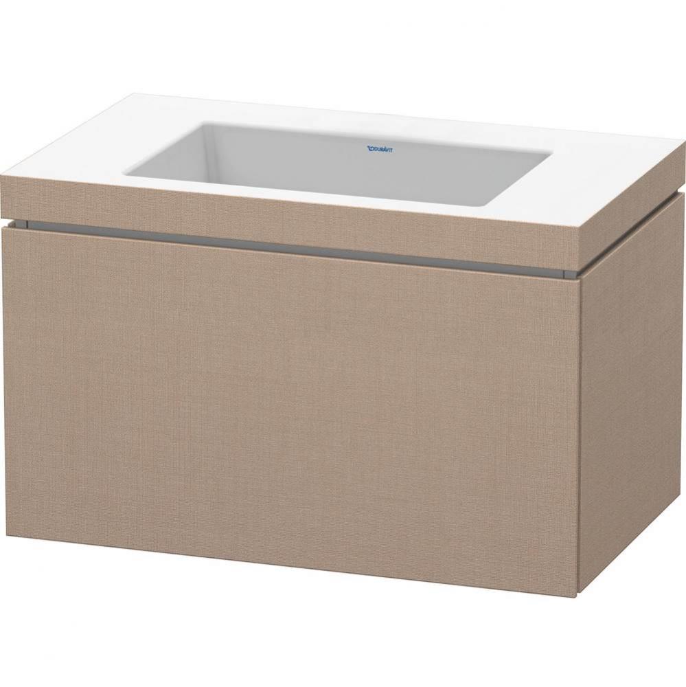 L-Cube One Drawer C-Bonded Wall-Mount Vanity Kit Linen