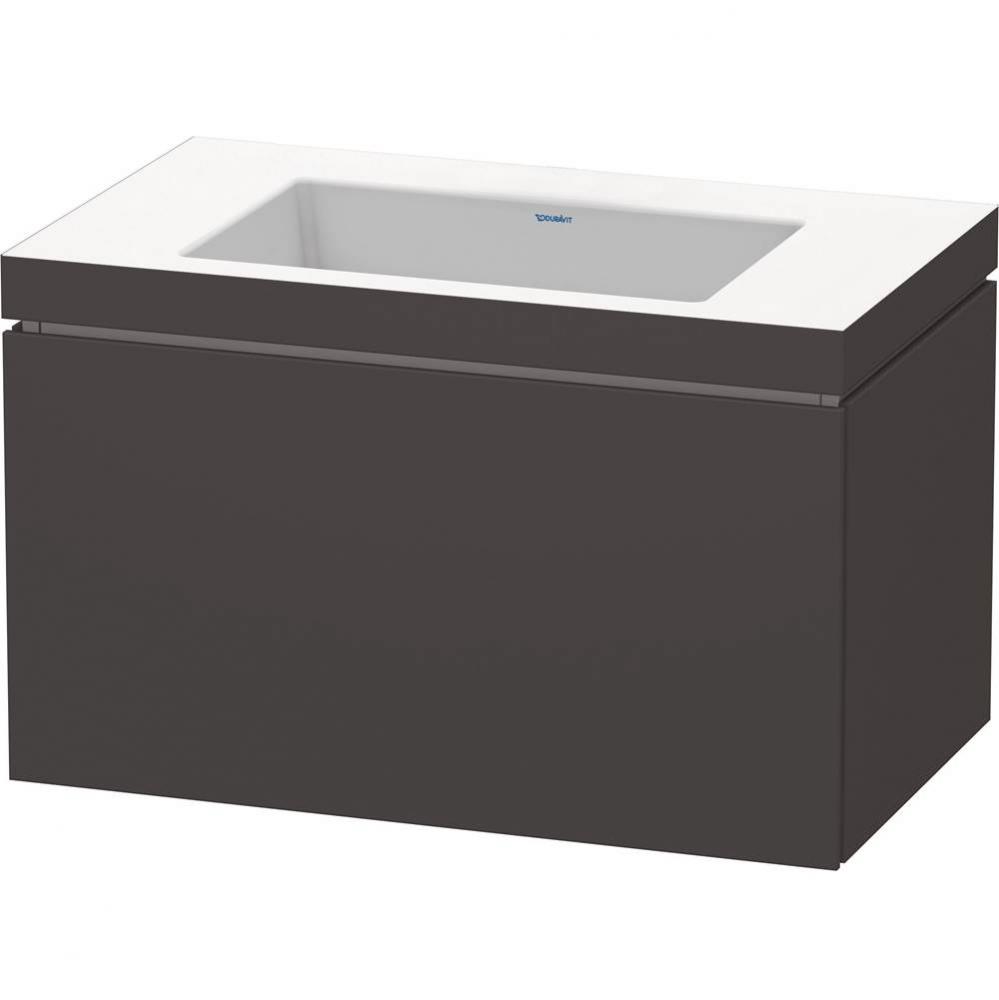 L-Cube One Drawer C-Bonded Wall-Mount Vanity Kit Graphite