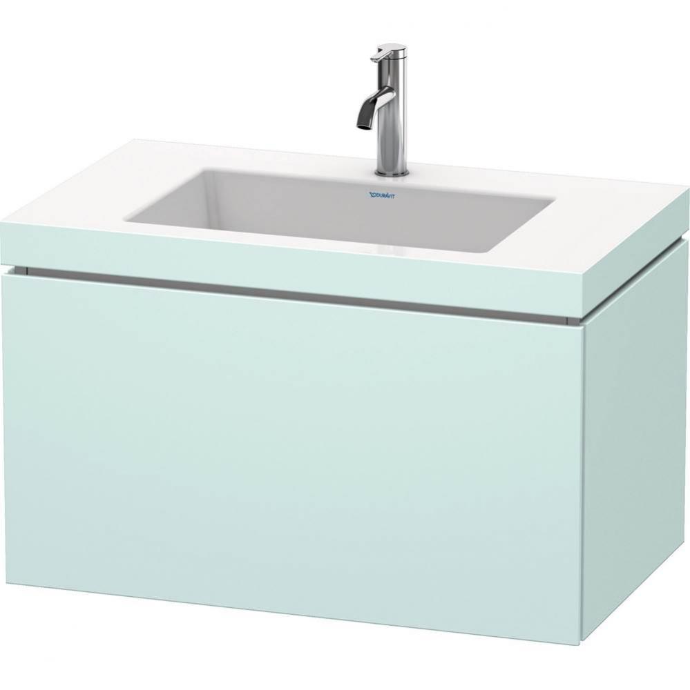 Duravit L-Cube C-Bonded Wall-Mounted Vanity  Light Blue Matte