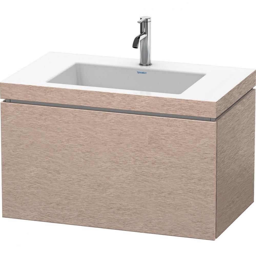 Duravit L-Cube One Drawer C-Bonded Wall-Mount Vanity Kit Cashmere Oak