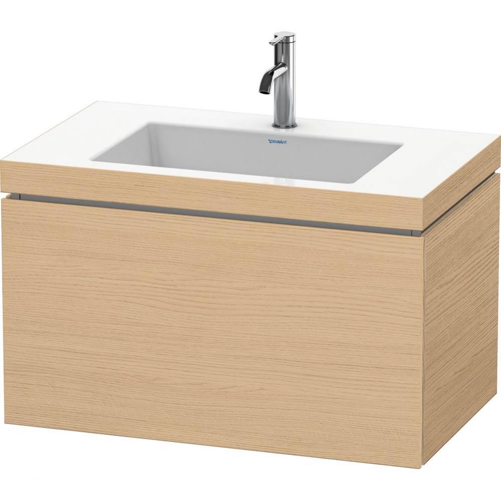 L-Cube One Drawer C-Bonded Wall-Mount Vanity Kit Natural Oak