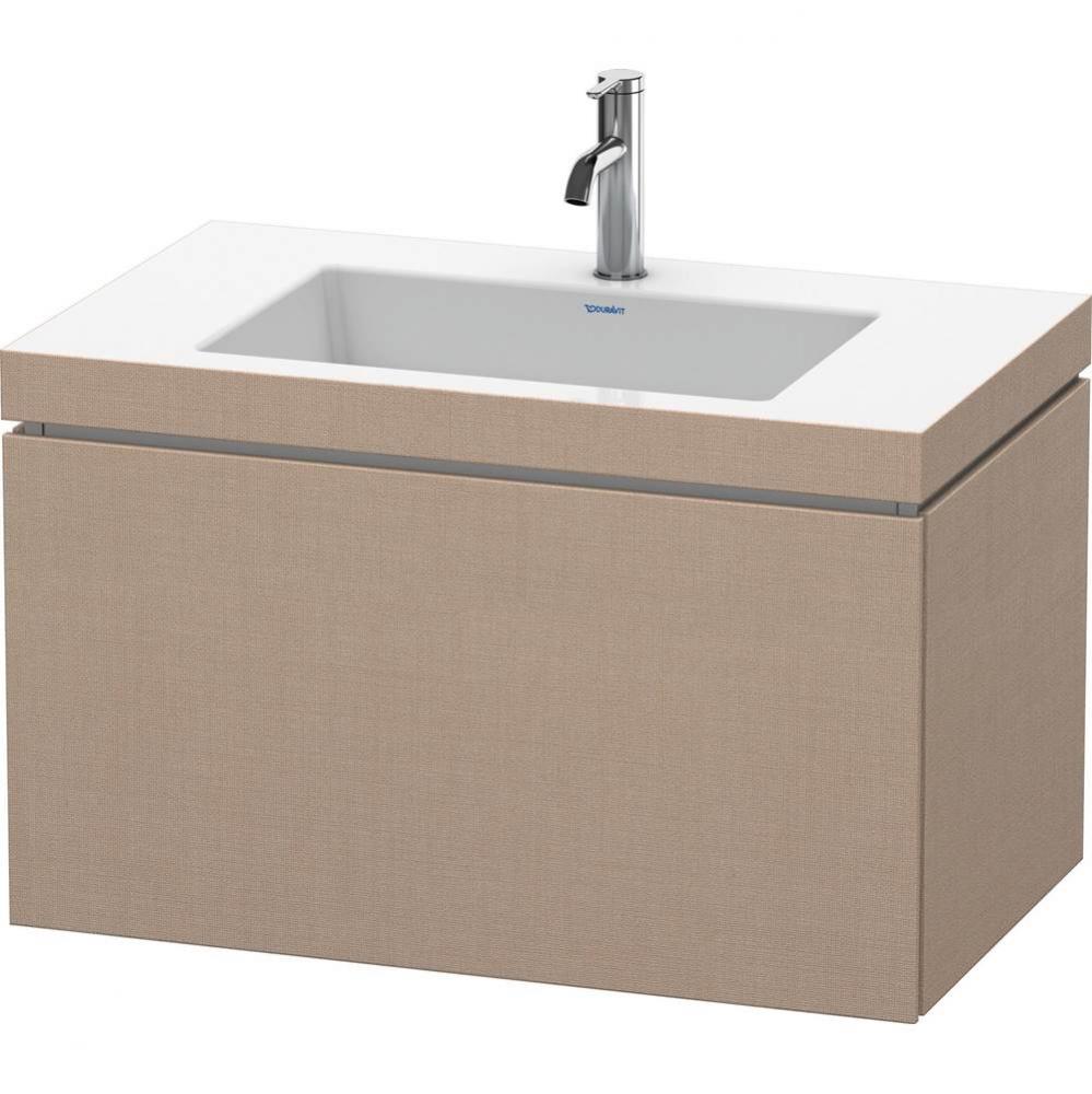 L-Cube One Drawer C-Bonded Wall-Mount Vanity Kit Linen