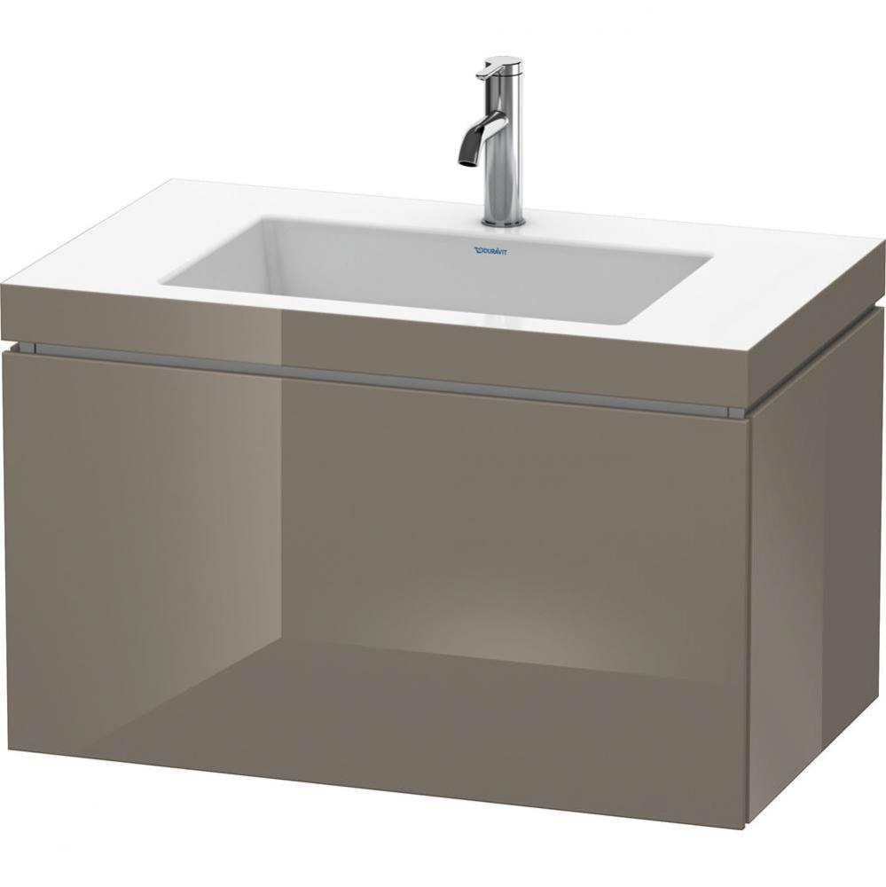 Duravit L-Cube One Drawer C-Bonded Wall-Mount Vanity Kit Flannel Gray