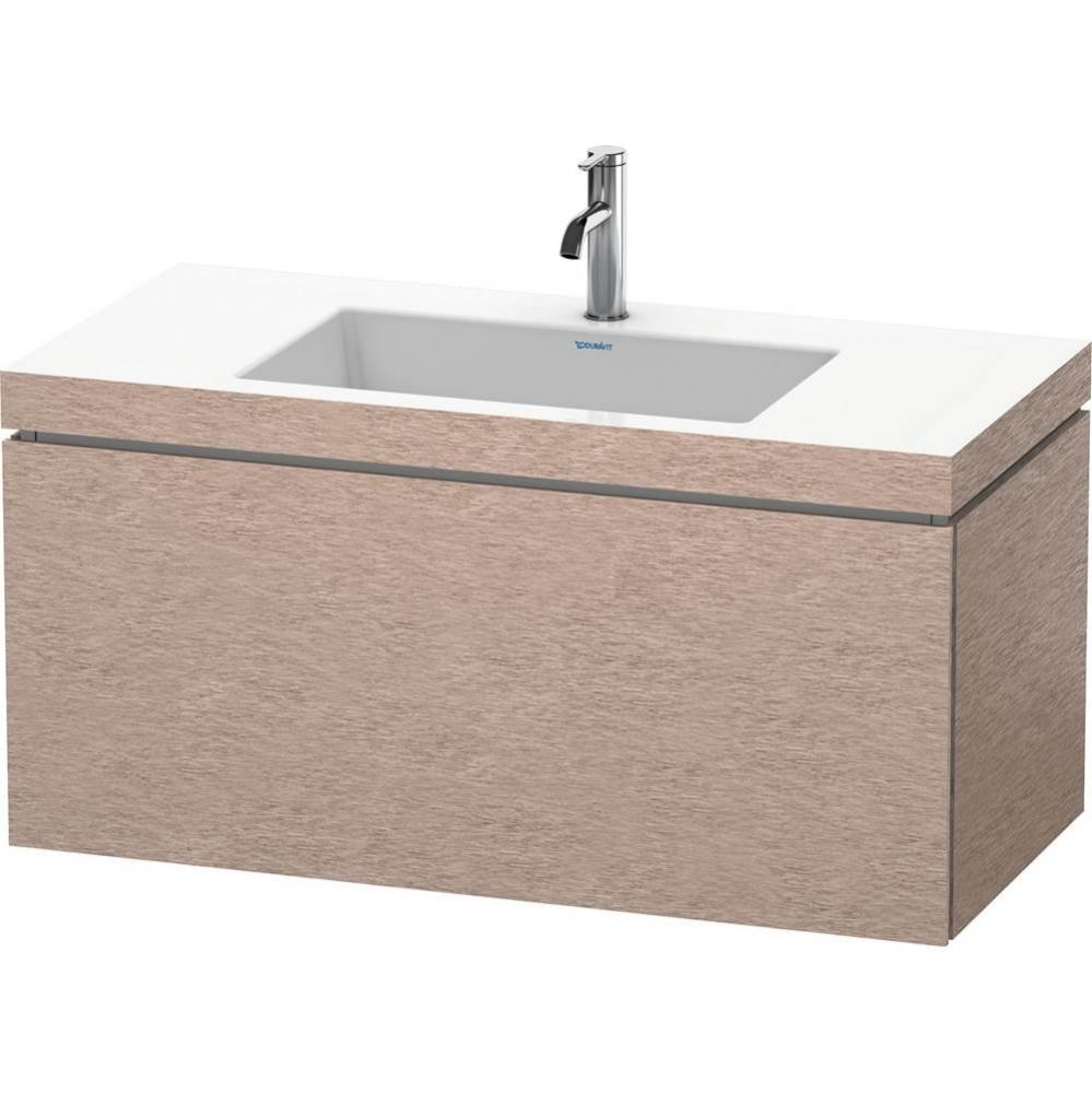 Duravit L-Cube One Drawer C-Bonded Wall-Mount Vanity Kit Cashmere Oak