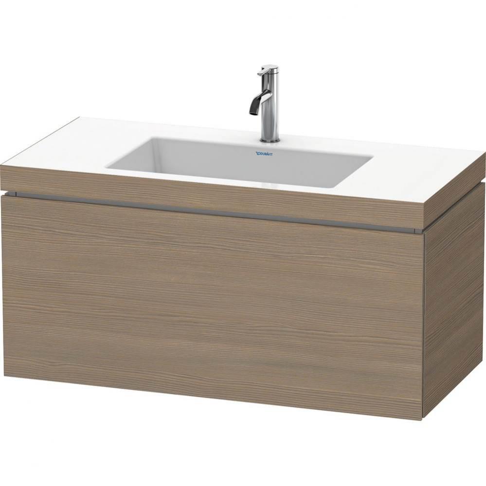 L-Cube One Drawer C-Bonded Wall-Mount Vanity Kit Oak Terra