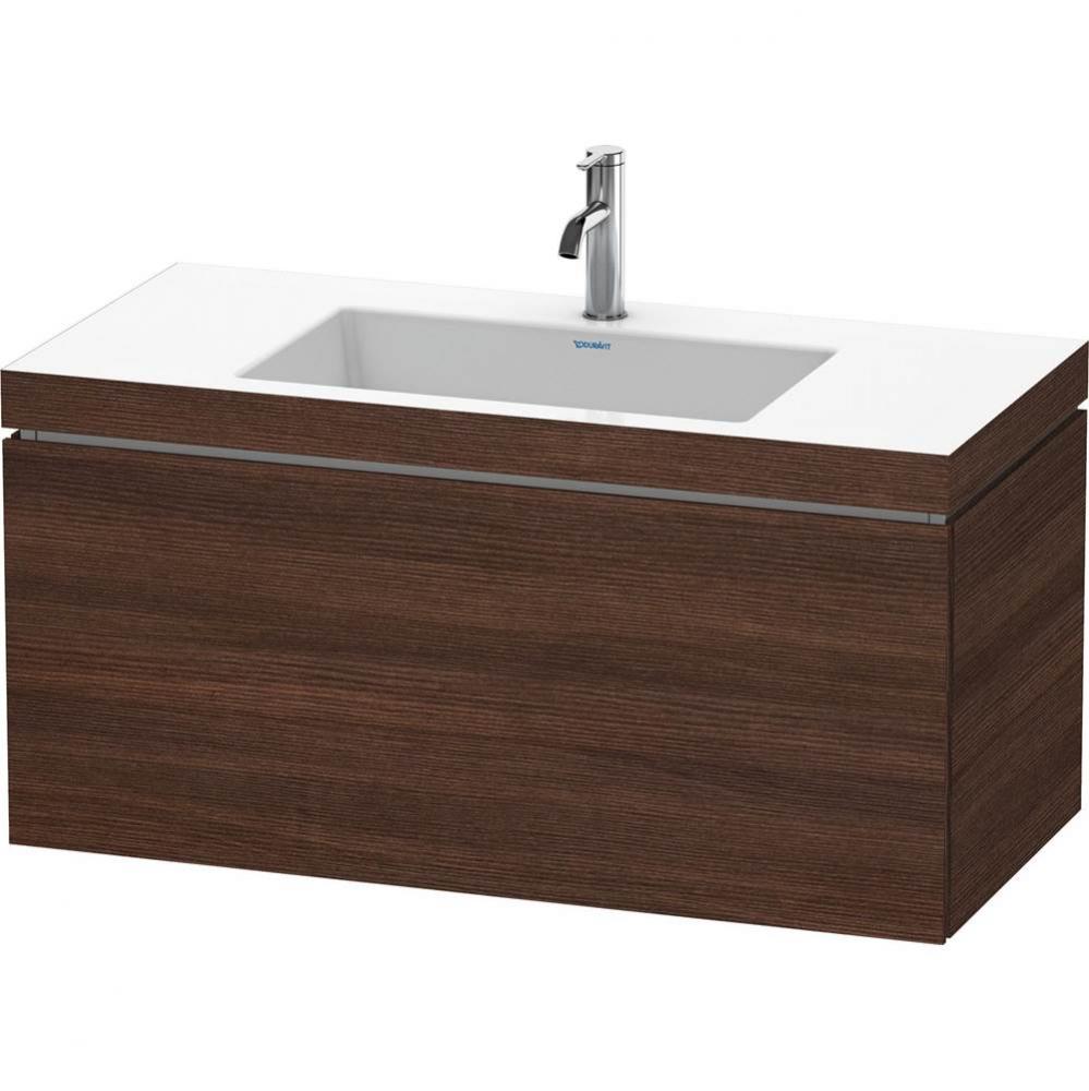 Duravit L-Cube One Drawer C-Bonded Wall-Mount Vanity Kit Chestnut Dark