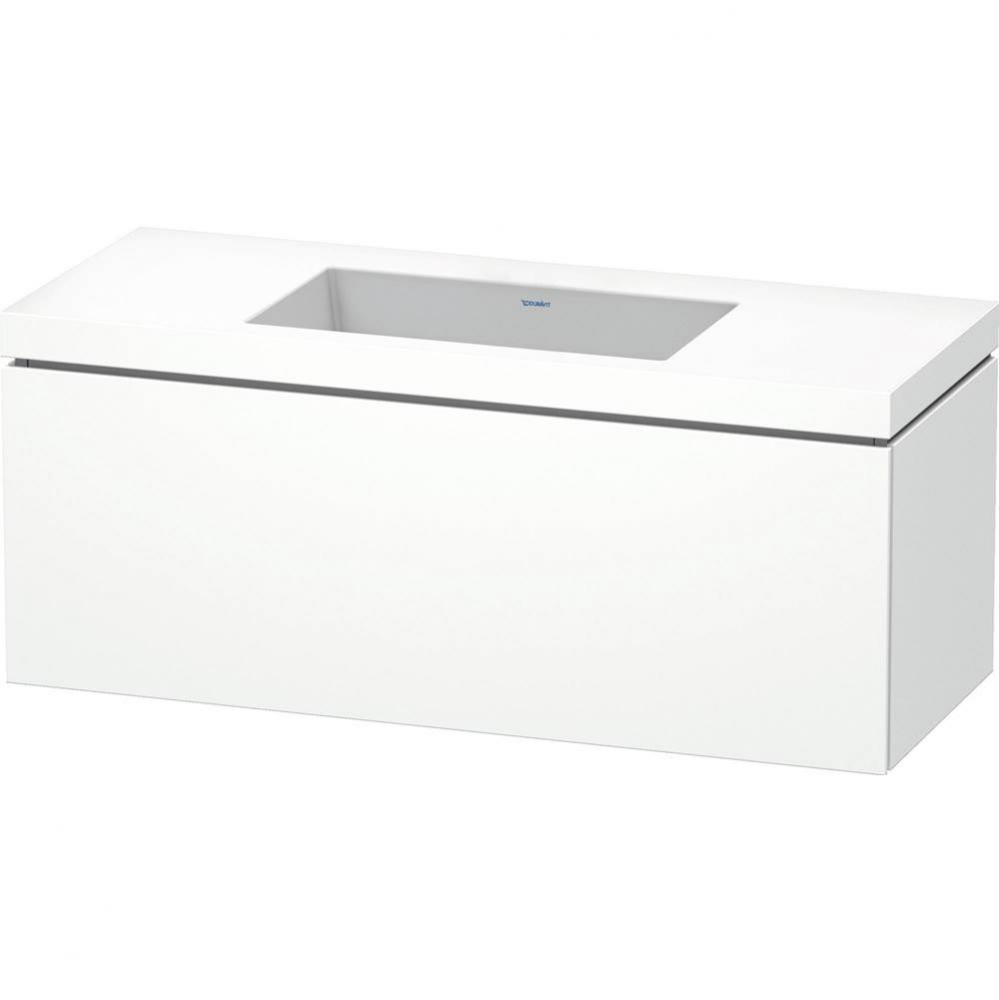 L-Cube One Drawer C-Bonded Wall-Mount Vanity Kit White