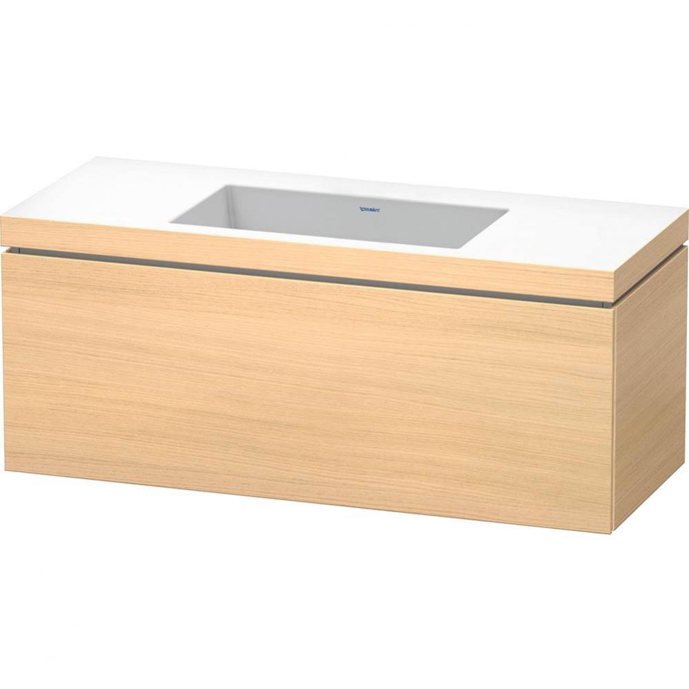 L-Cube One Drawer C-Bonded Wall-Mount Vanity Kit Mediterranean Oak