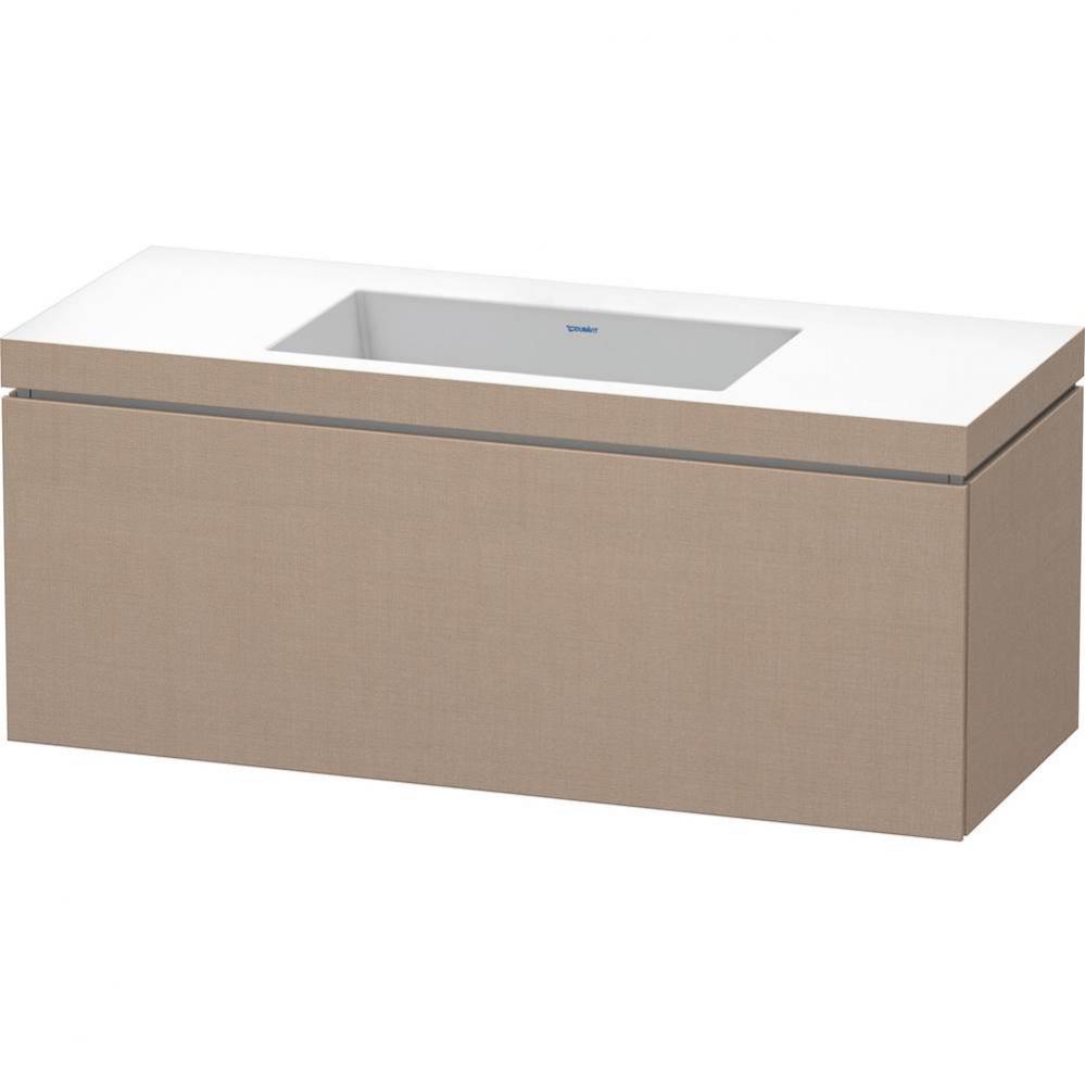 L-Cube One Drawer C-Bonded Wall-Mount Vanity Kit Linen