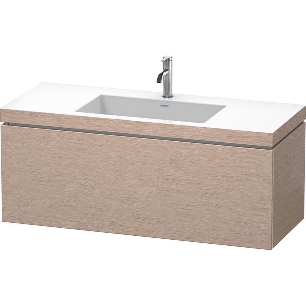 Duravit L-Cube One Drawer C-Bonded Wall-Mount Vanity Kit Cashmere Oak