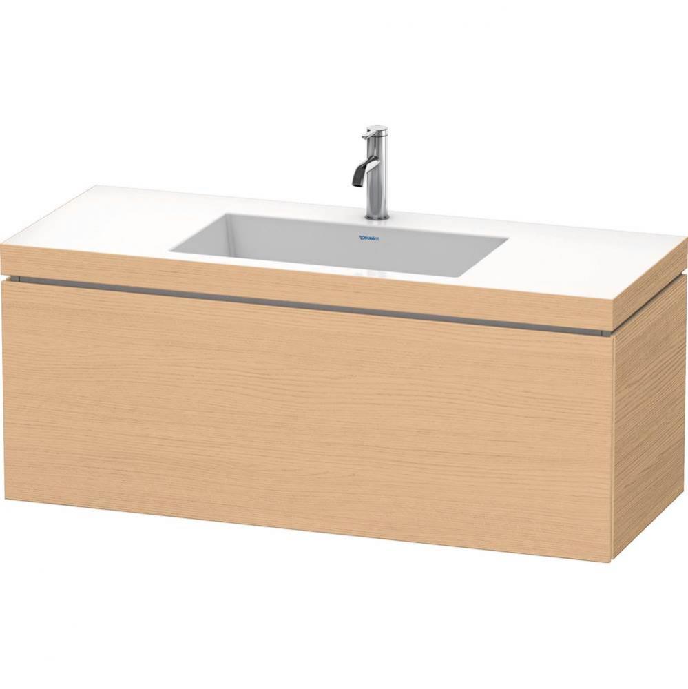 L-Cube One Drawer C-Bonded Wall-Mount Vanity Kit Natural Oak