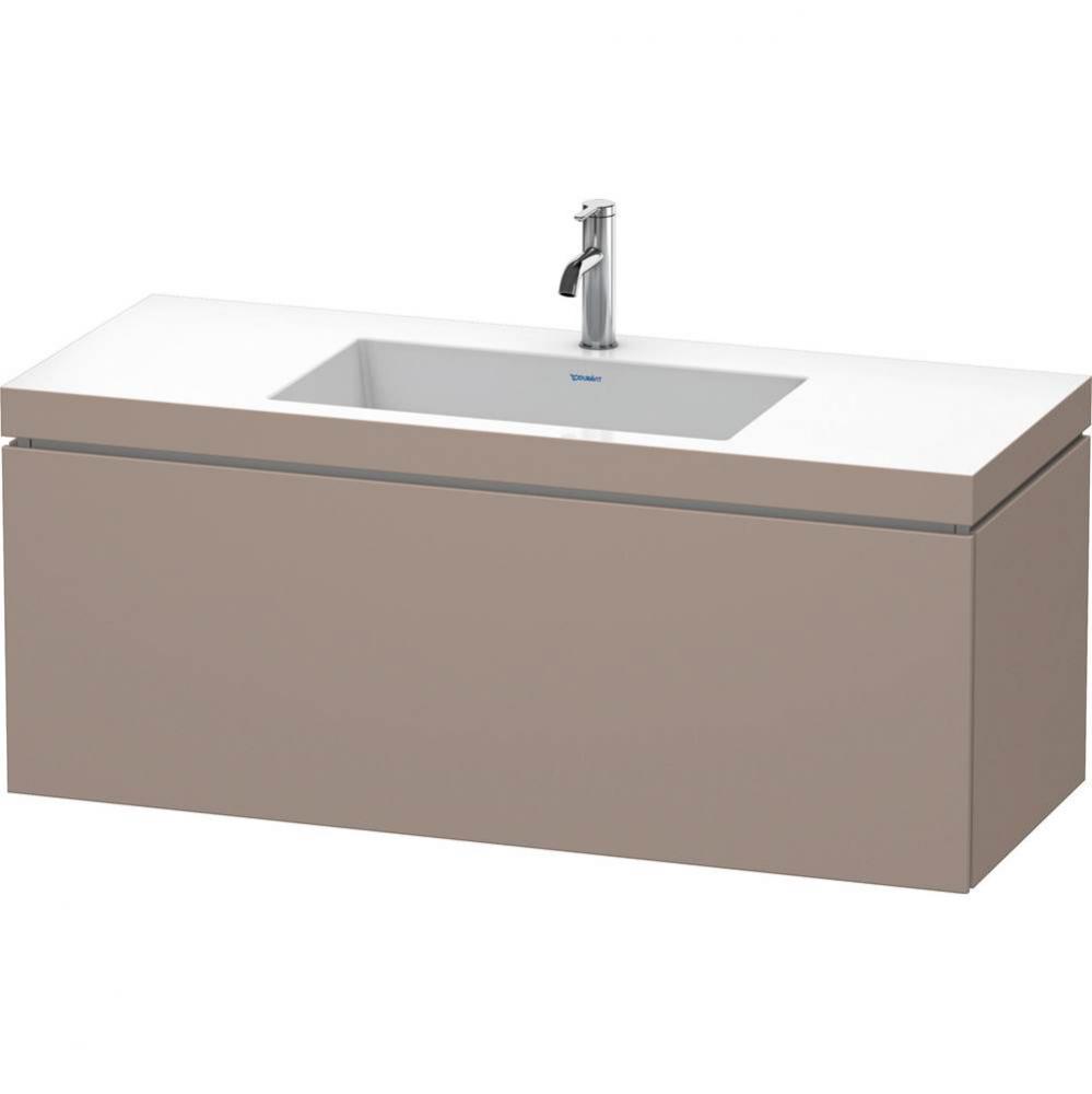 L-Cube One Drawer C-Bonded Wall-Mount Vanity Kit Basalt