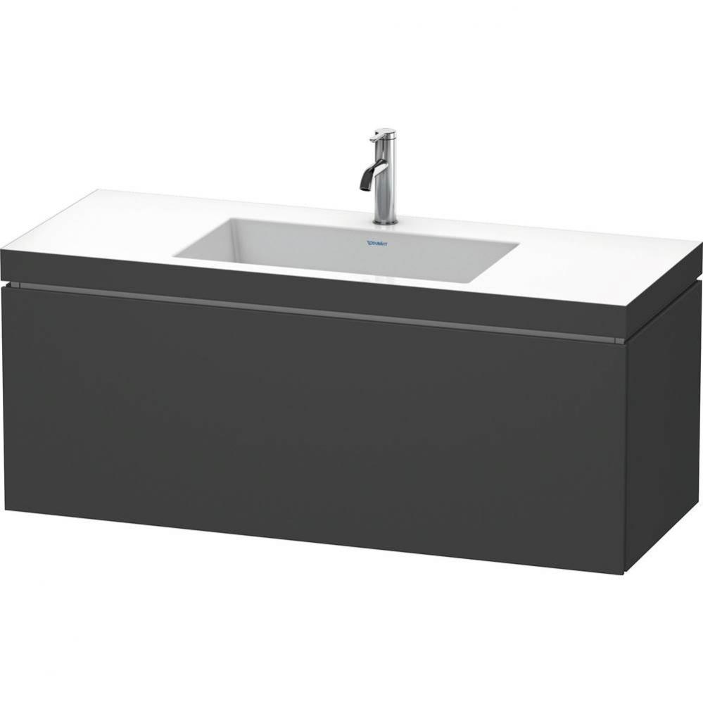 L-Cube One Drawer C-Bonded Wall-Mount Vanity Kit Graphite