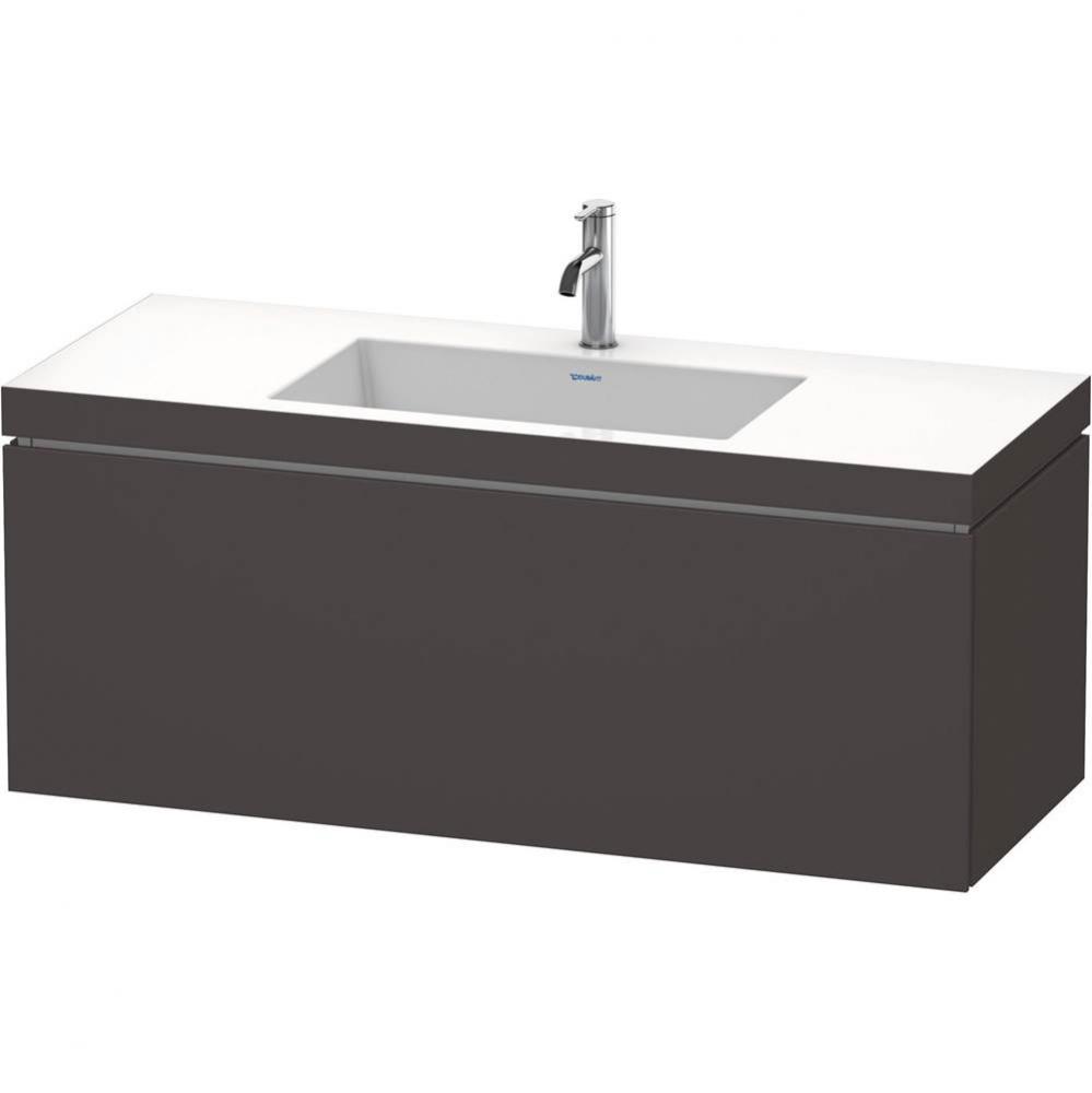 L-Cube One Drawer C-Bonded Wall-Mount Vanity Kit Graphite