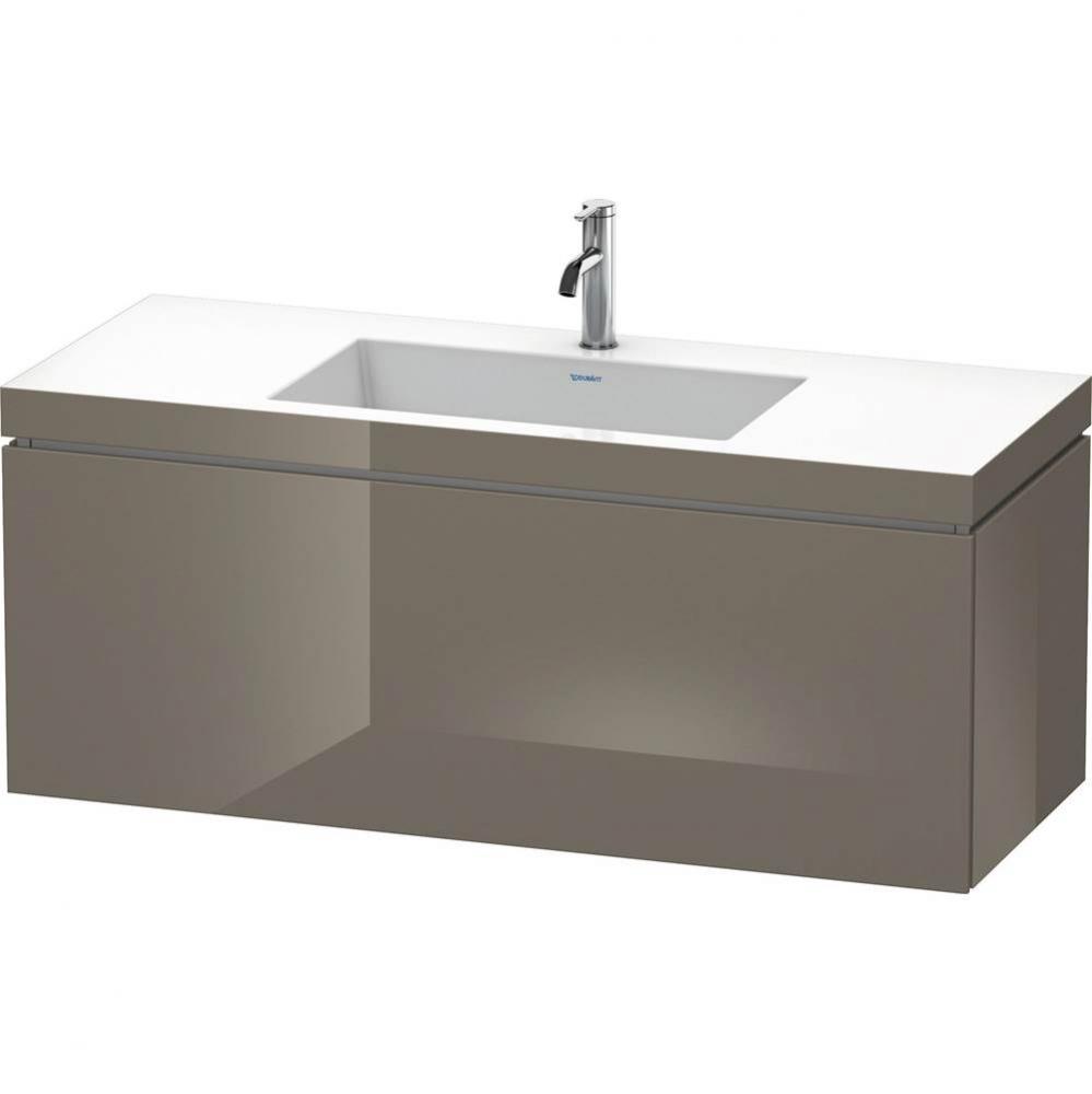 Duravit L-Cube One Drawer C-Bonded Wall-Mount Vanity Kit Flannel Gray