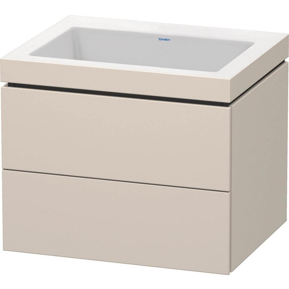 L-Cube Two Drawer C-Bonded Wall-Mount Vanity Kit Taupe