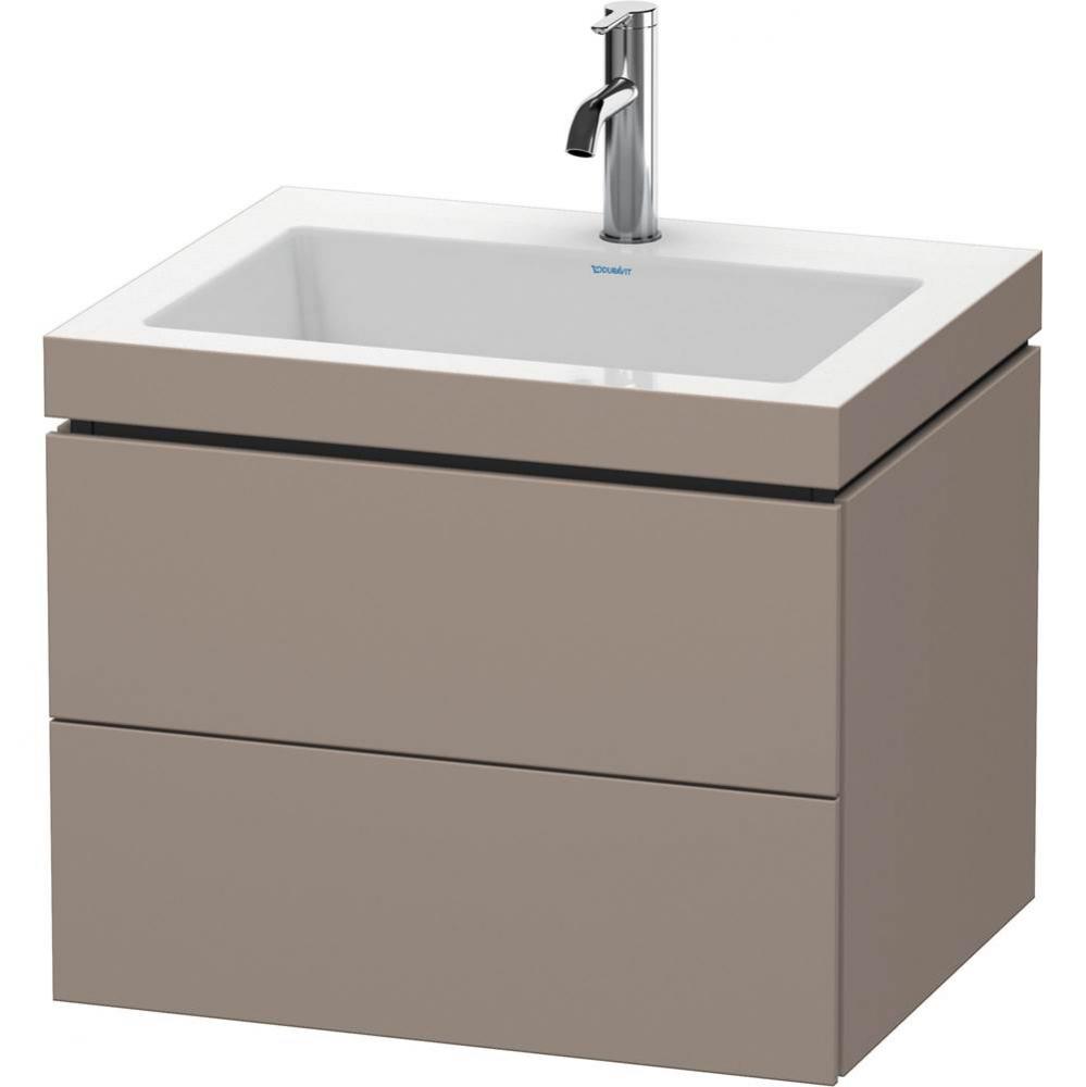 L-Cube Two Drawer C-Bonded Wall-Mount Vanity Kit Basalt