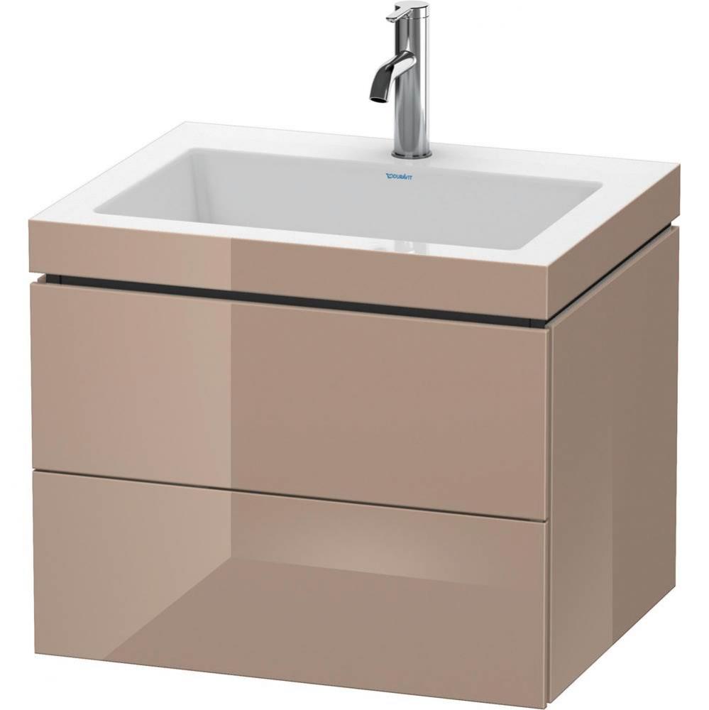 Duravit L-Cube Two Drawer C-Bonded Wall-Mount Vanity Kit Cappuccino