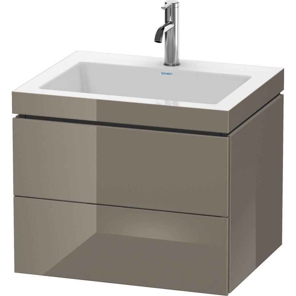 Duravit L-Cube Two Drawer C-Bonded Wall-Mount Vanity Kit Flannel Gray